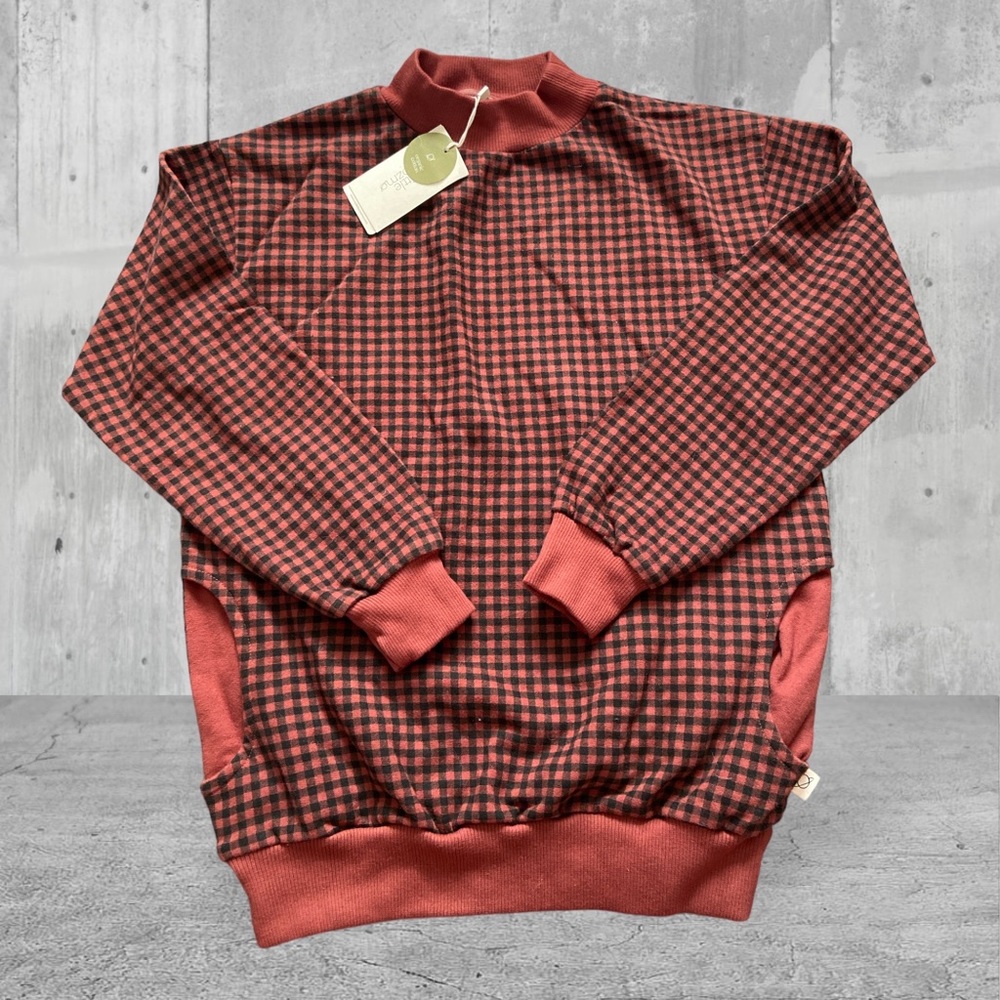 My Little Cozmo Organic Plaid Sweatshirt